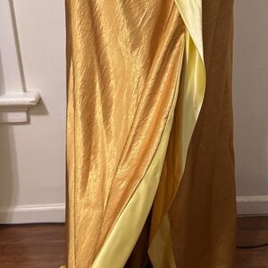 Elegant Gold Satin Skirt
